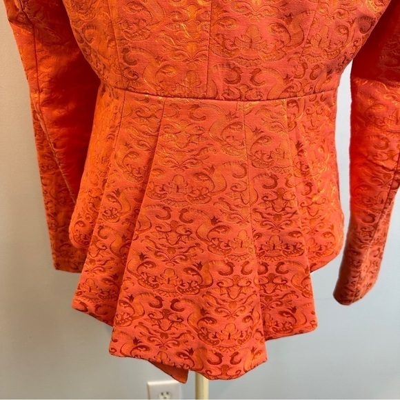 Venus Evening Tangerine Brocade Blazer Jacket 10 - Picture 2 of 13